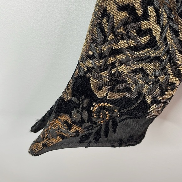 ANNE FONTAINE Tapestry Corset Back Blazer Jacket Floral Black Brown Velvet 42 10 - Picture 8 of 16